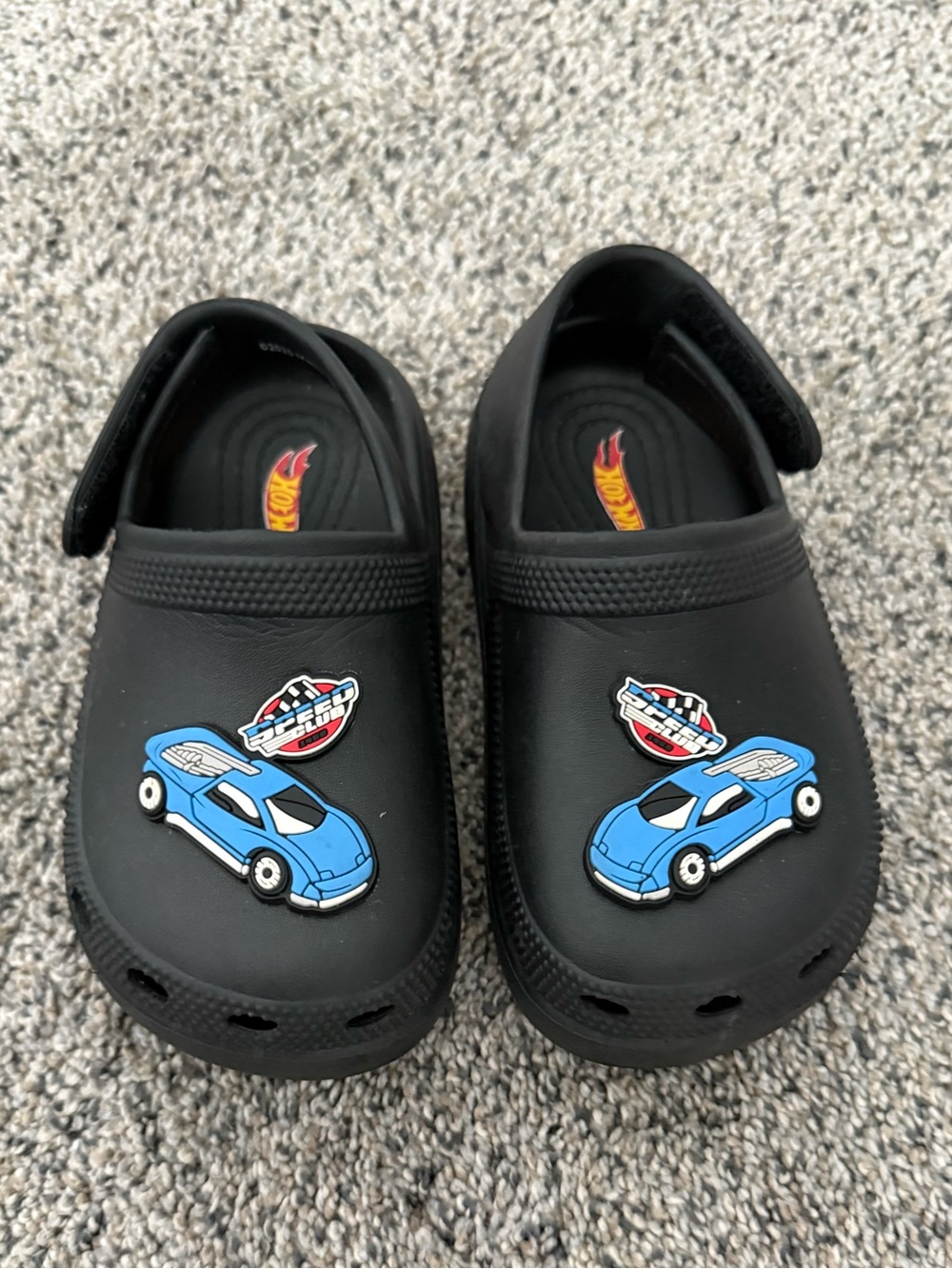 Kids Hot Wheels Clog Shoes with Blue Car Accent